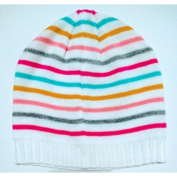 Kids Rainbow Stripe Knit Beanie Lightweight Warmth Fall Winter Unisex Hat, 4-6X - Picture 3 of 3